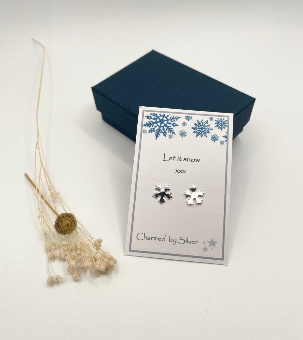 Sterling Silver Snowflake Earrings - Let it snow
