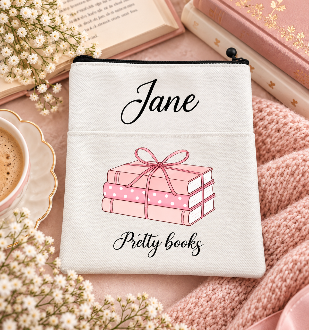 Personalised Book Lover Book Sleeve - Pretty Books