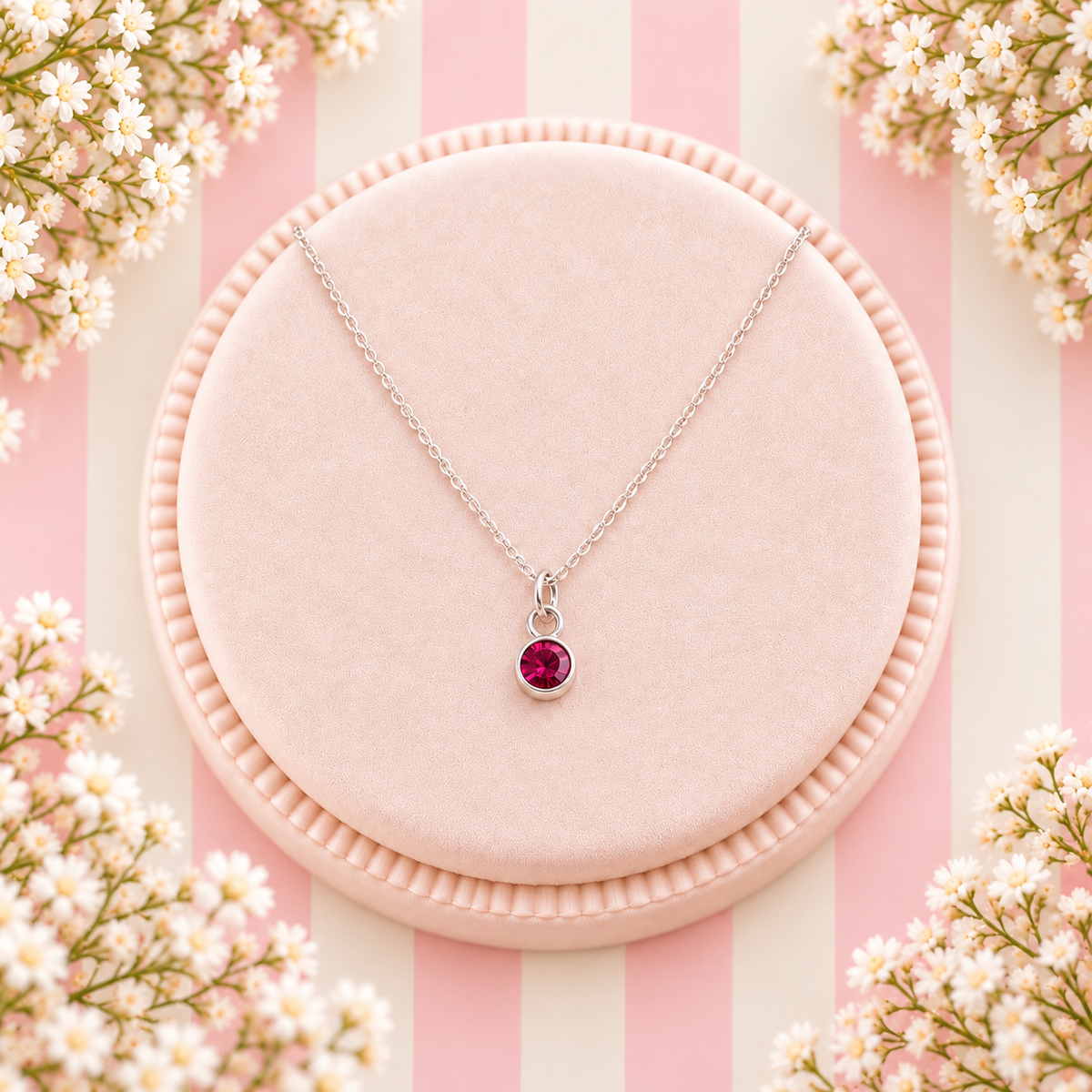Sterling Silver Birthstone Necklace