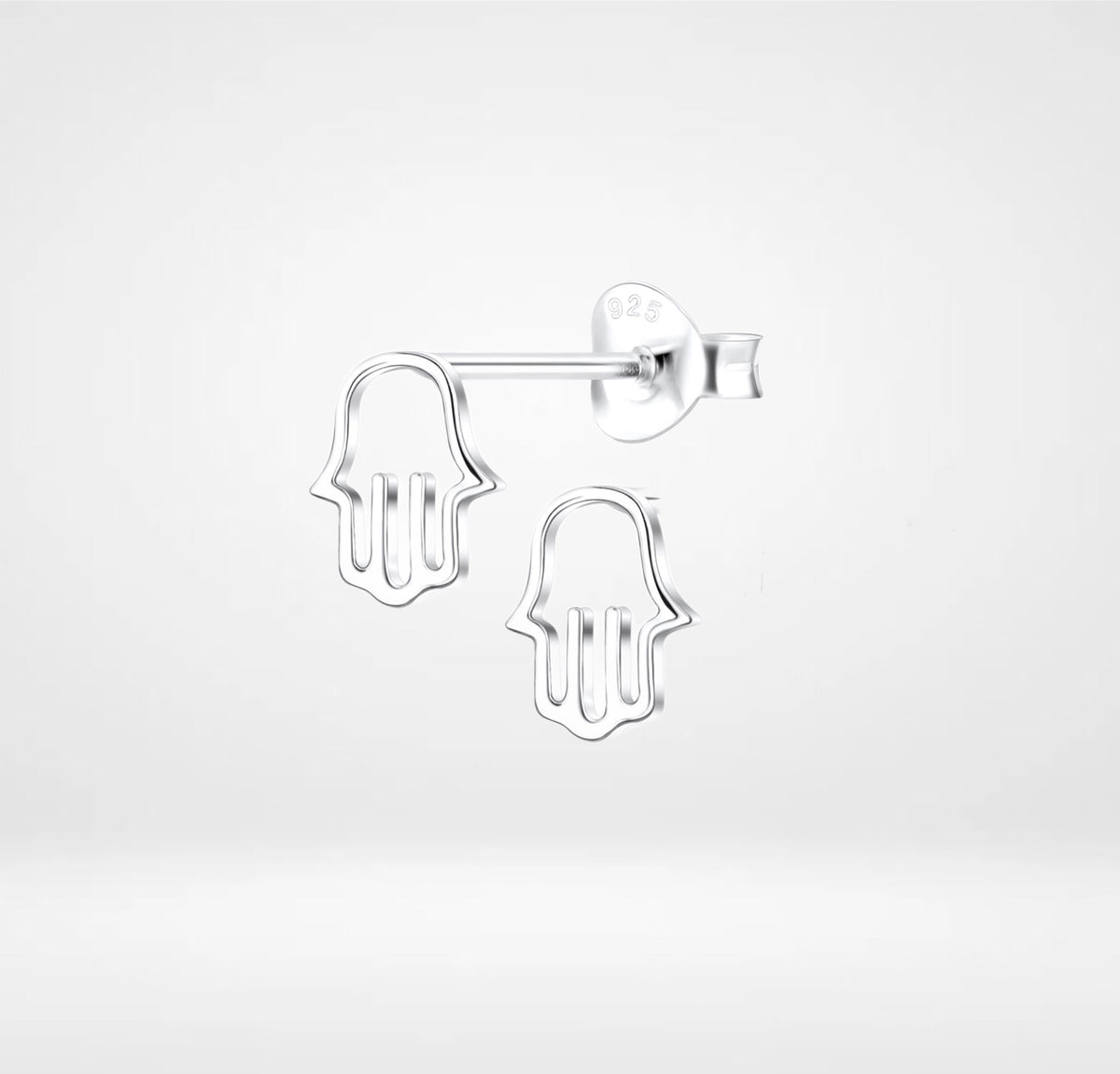 Sterling Silver Hamsa Hand Earrings