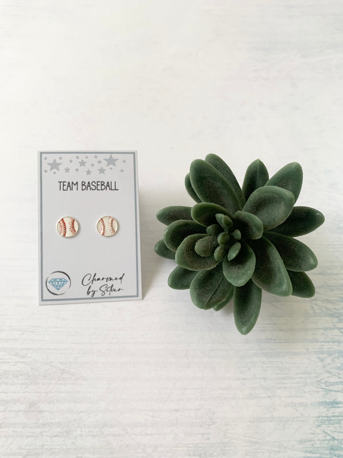 Sterling Silver Baseball Earrings
