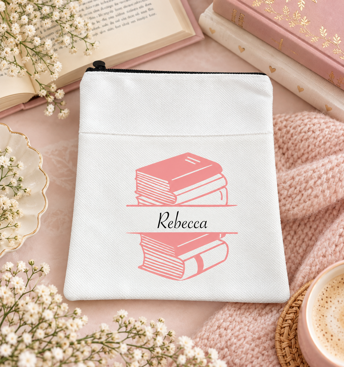 Personalised Book Lover Book Sleeve - Book Stack