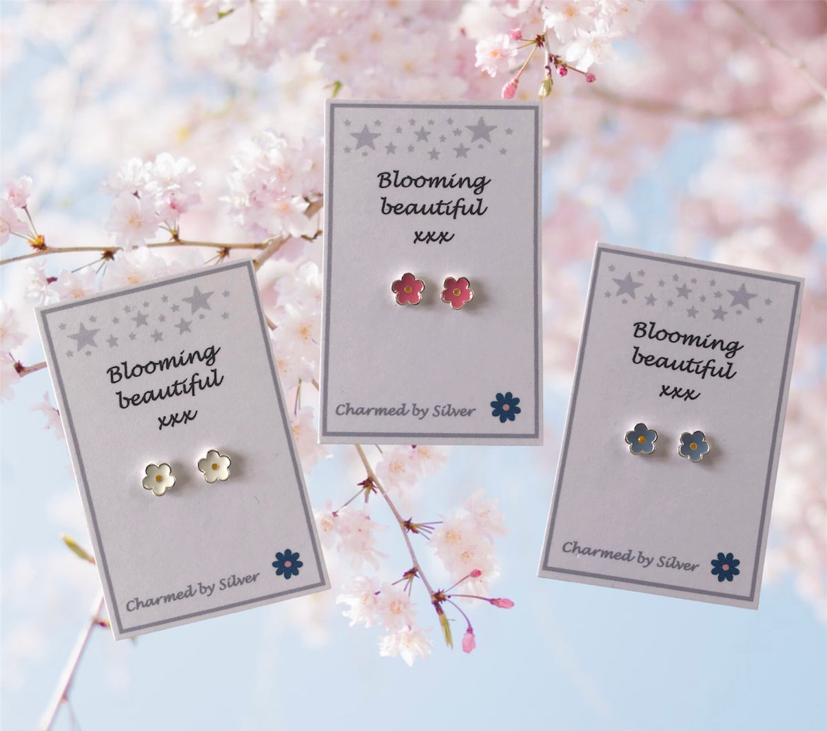Sterling Silver Flower Earrings