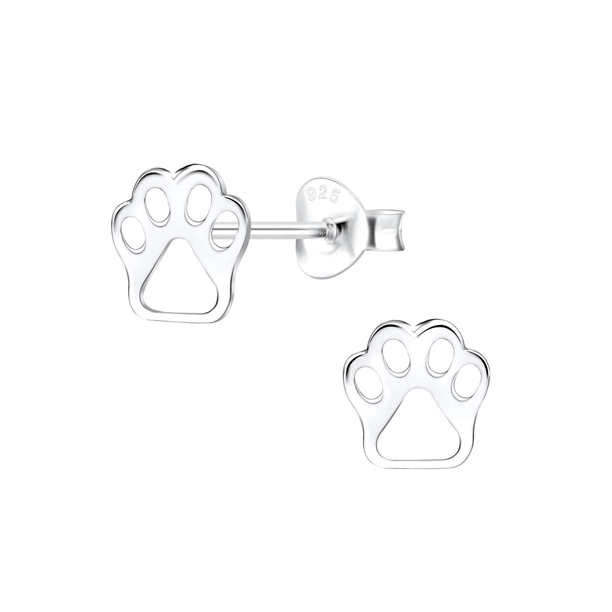 Sterling Silver Dog Paw Earrings