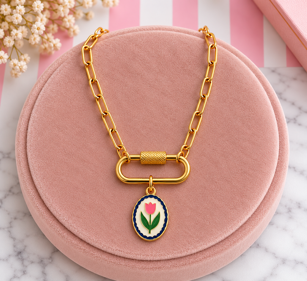 Gold & Silver Carabiner Charm Necklaces