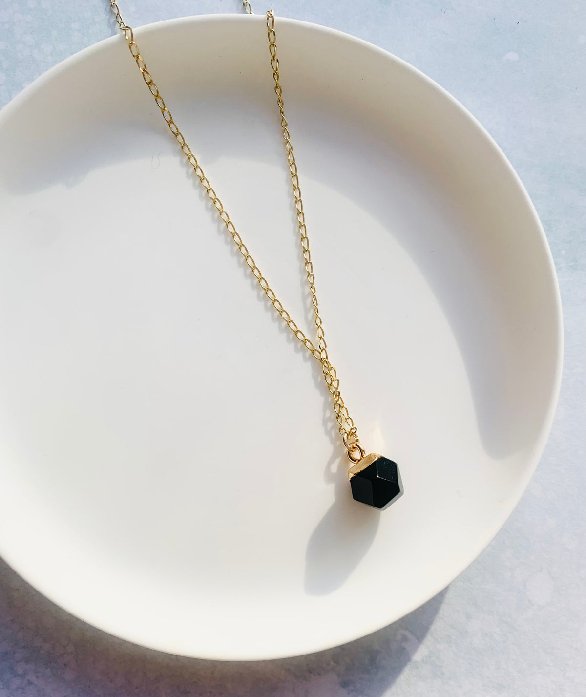 Gold Vermeil & Black Obsidian Necklace