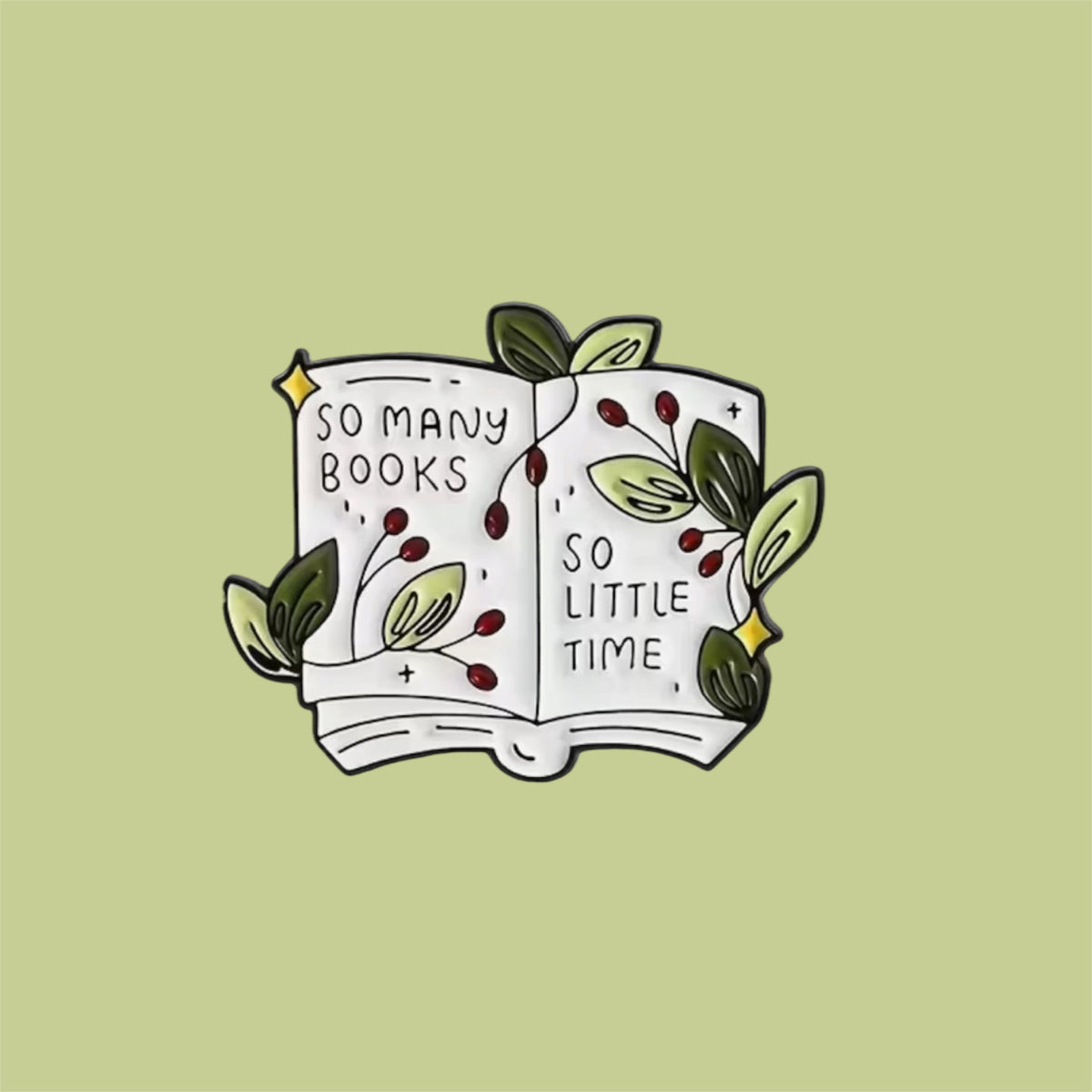 Cute Reading Enamel Pin - So many bookd