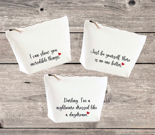 Quote Cotton Accessory Bag - Swiftie style
