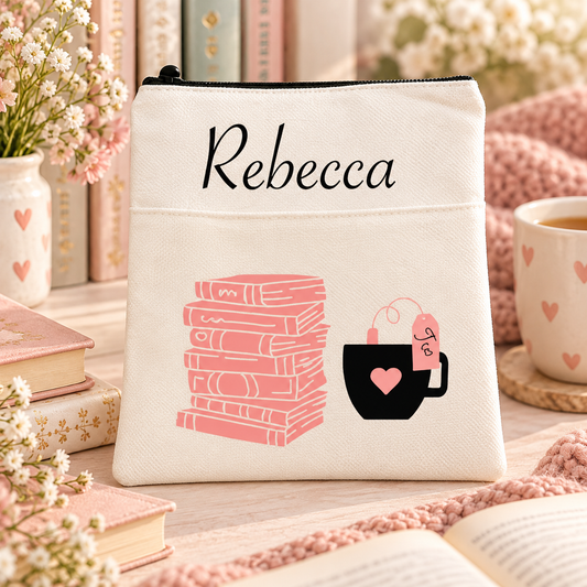 Personalised Book Lover Book Sleeve - Books & Tea