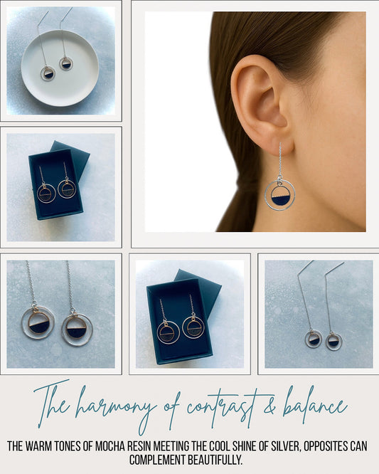 Sterling Silver Geometric Threader Earrings