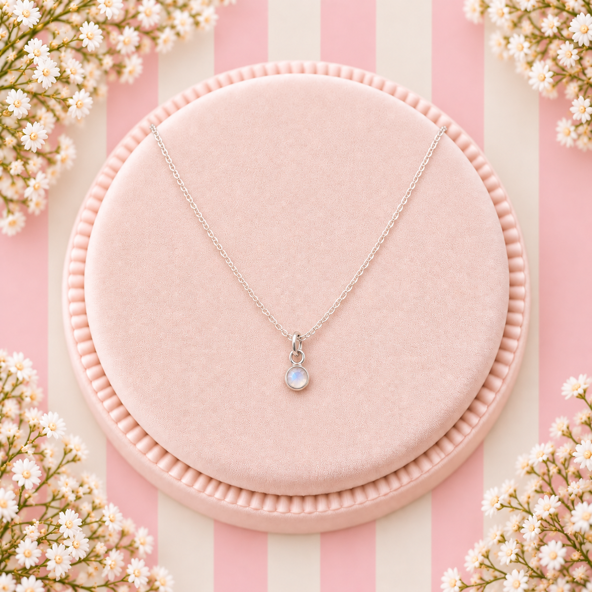 Sterling Silver Birthstone Necklace