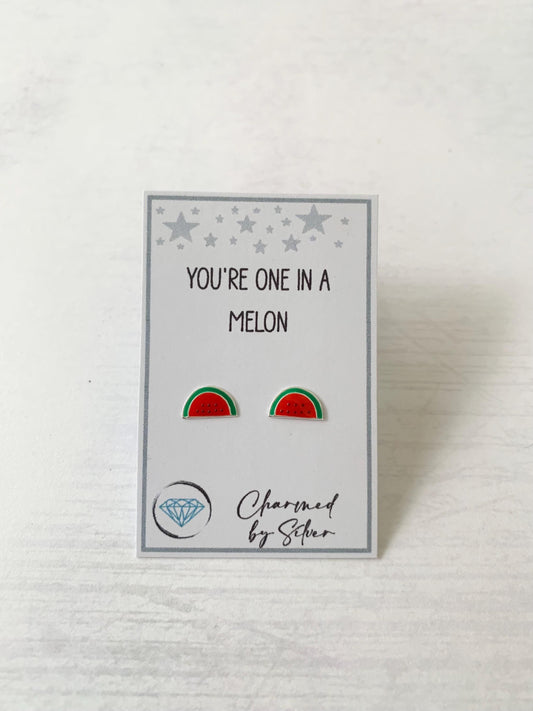 Sterling Silver Watermelon Earrings