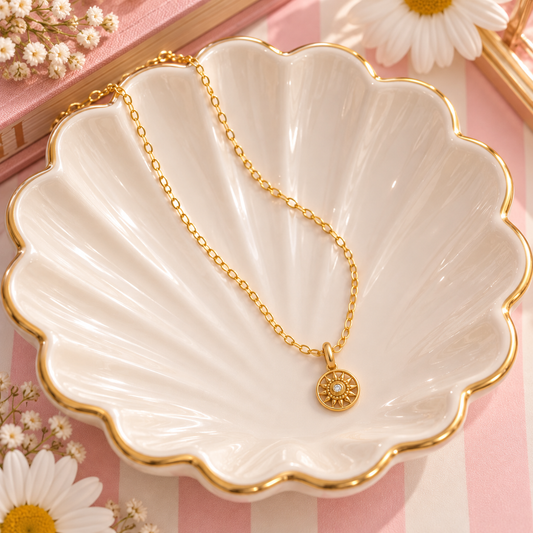 ✨ Golden Sunburst Pendant Necklace ✨
