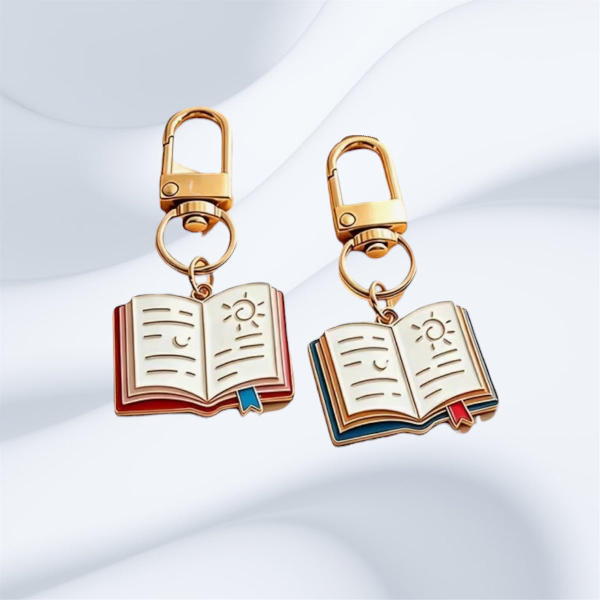 Pink Blue Book Charm Clip for Bags
