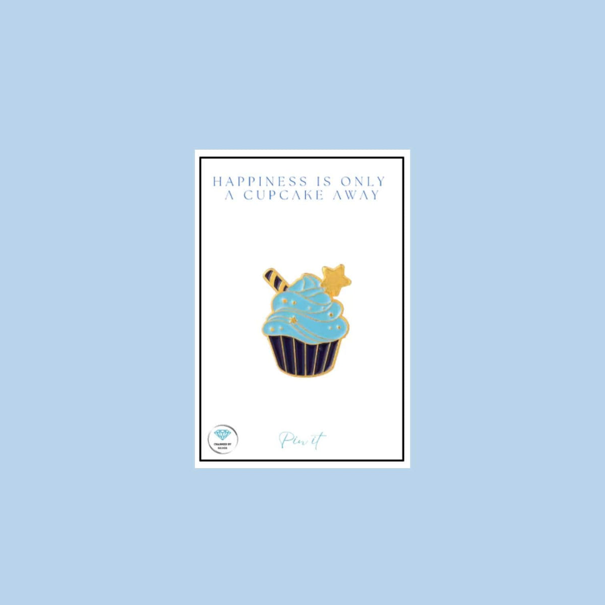 Blue & Gold Star Cupcake Pin