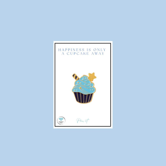 Blue & Gold Star Cupcake Pin