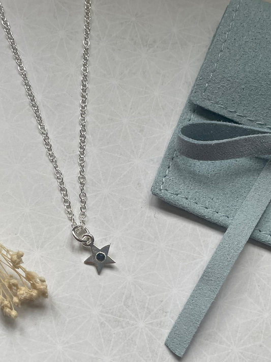 Sterling Silver Star Sapphire Pendant Necklace