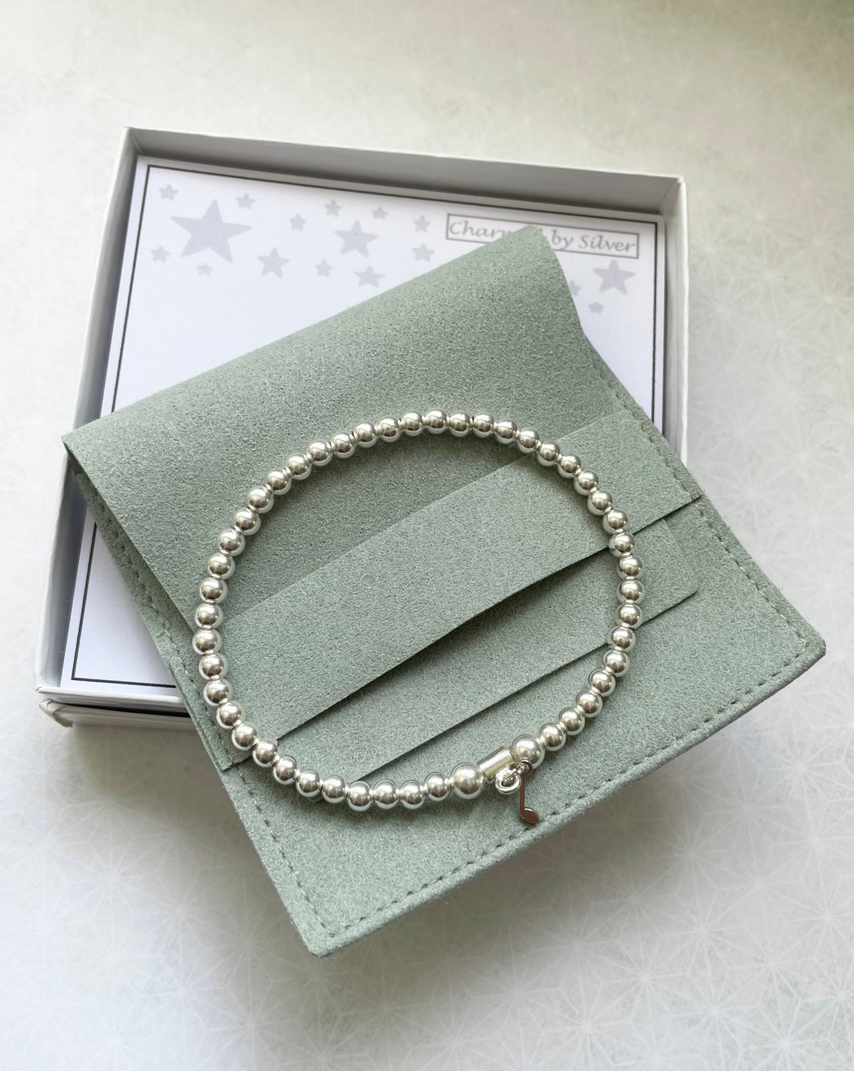 Sterling Silver Bead Music Note Bracelet