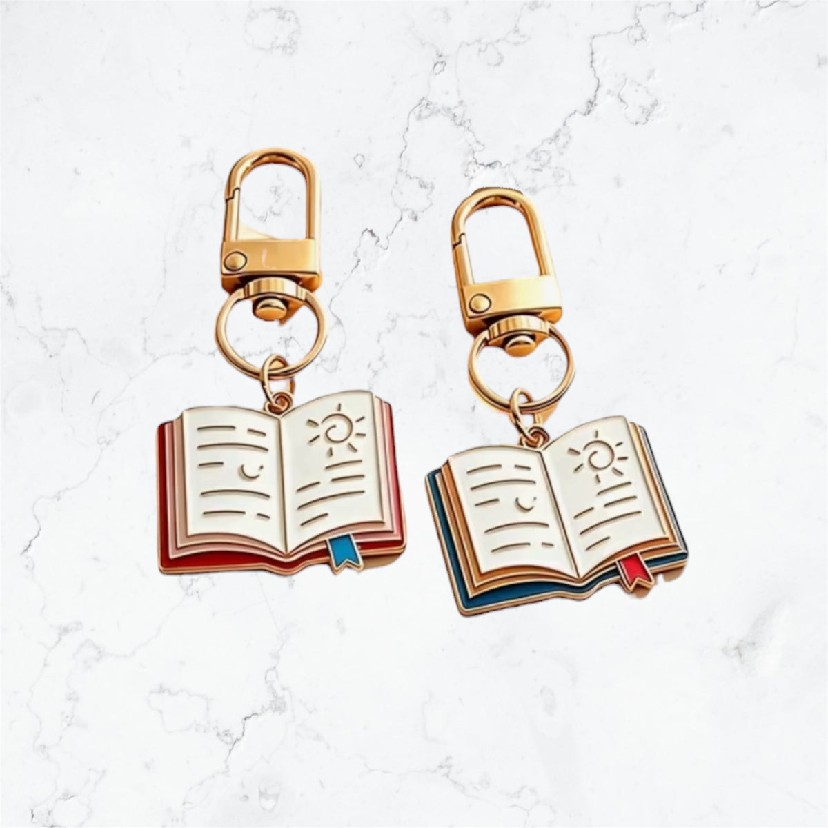 Pink Blue Book Charm Clip for Bags