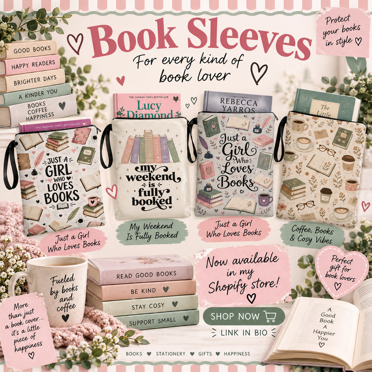 Book Lover Reader Book Sleeve - perfect for reading nook