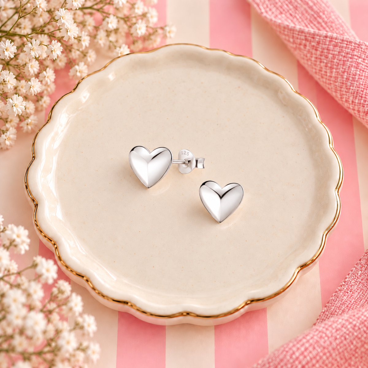 Sterling Silver Heart Earrings
