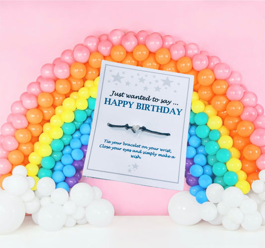 Happy Birthday heart Wish bracelet - choose your colour