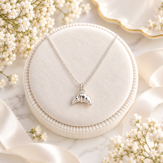 Sterling Silver Croissant Necklace