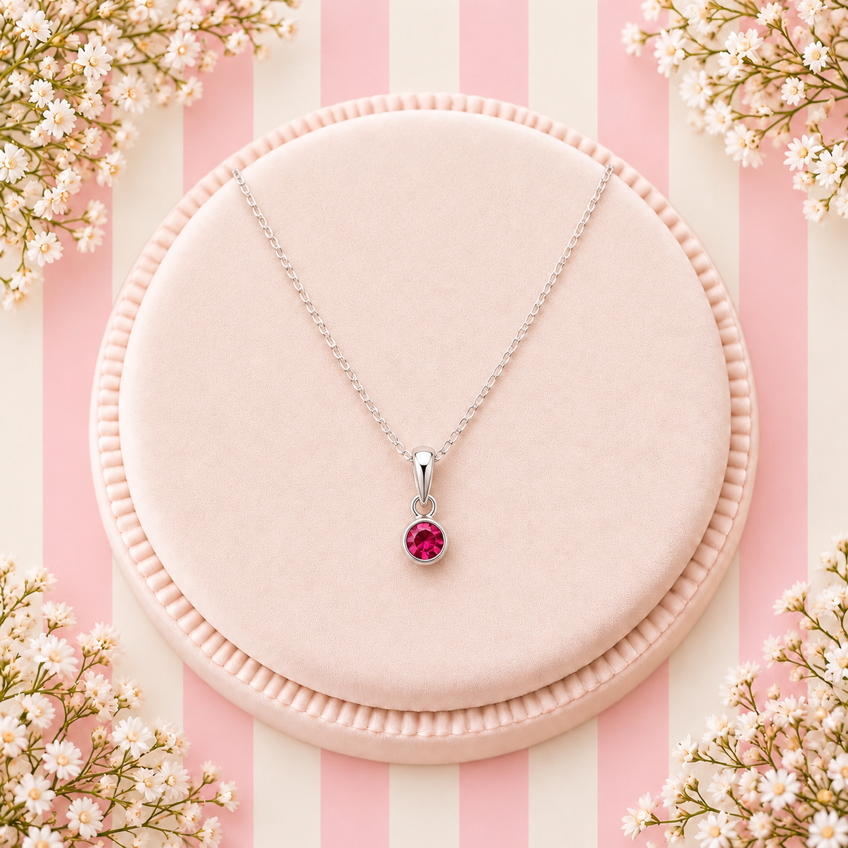 Sterling Silver Birthstone Necklace