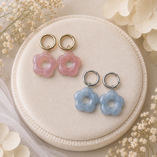 Bloom Flower Hoops - Gold or Silver