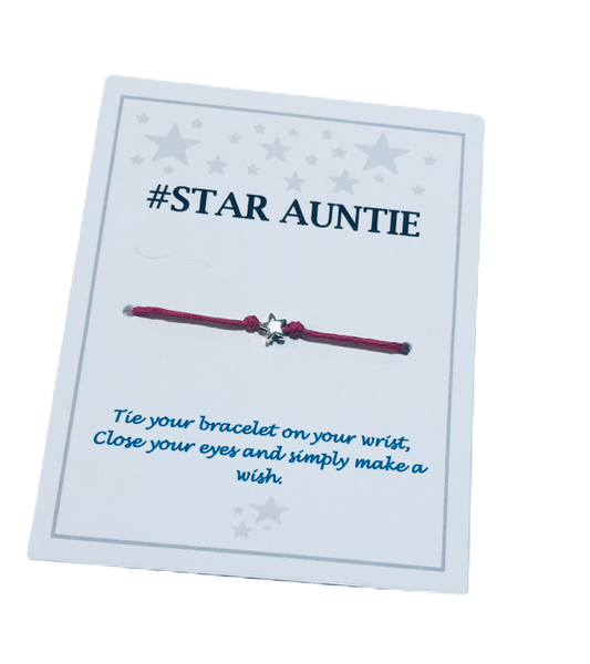 Star Auntie Star Wish bracelet - choose your colour