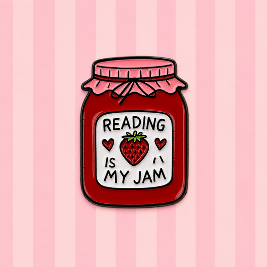 Cute Reading Enamel Pin - Reading is my jam