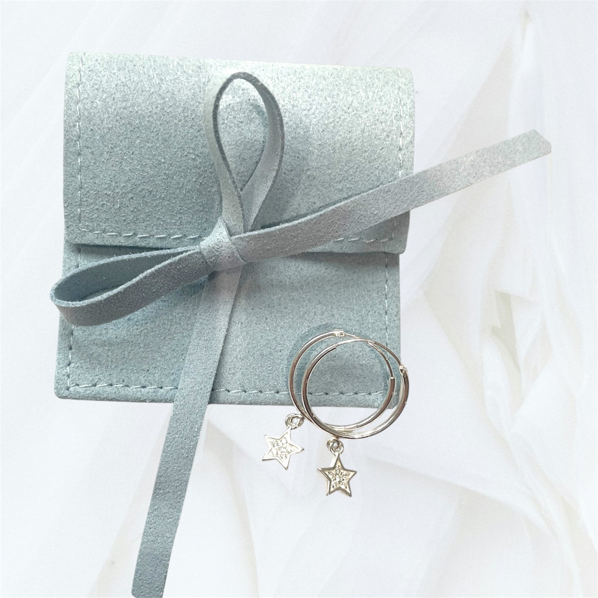 Sterling Silver Star 16mm Hoops