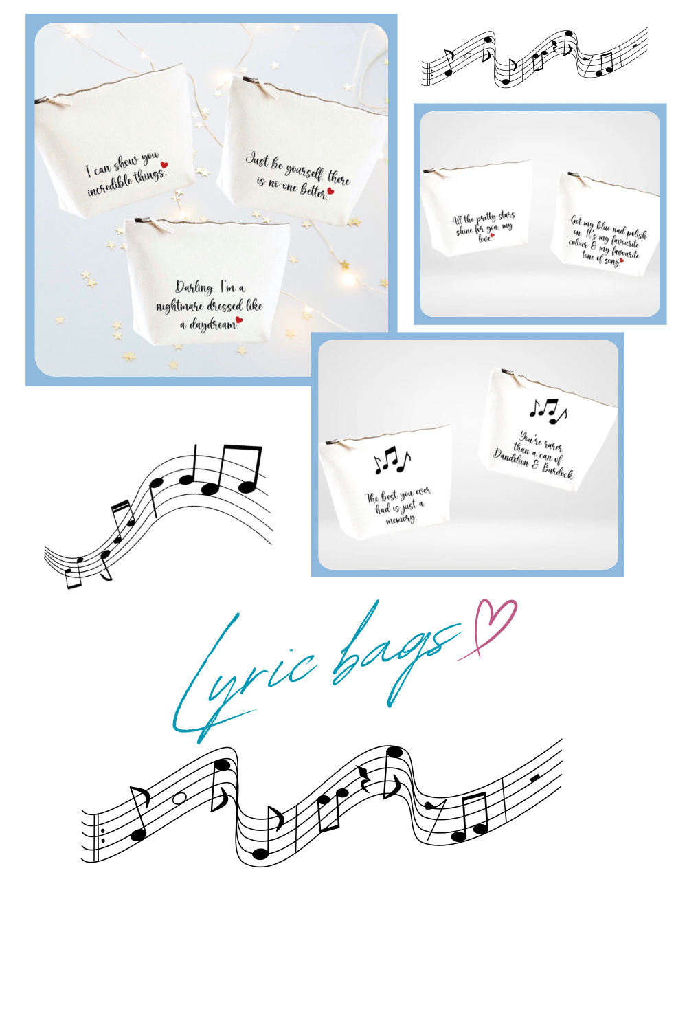 Quote Cotton Accessory Bag - Swiftie style