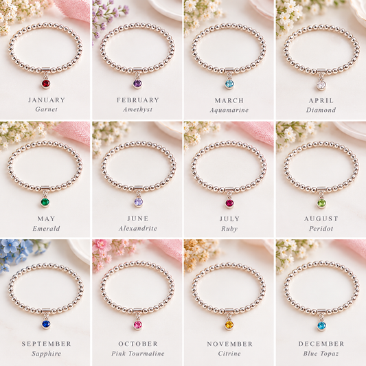 Sterling Silver Birthstone Bracelet