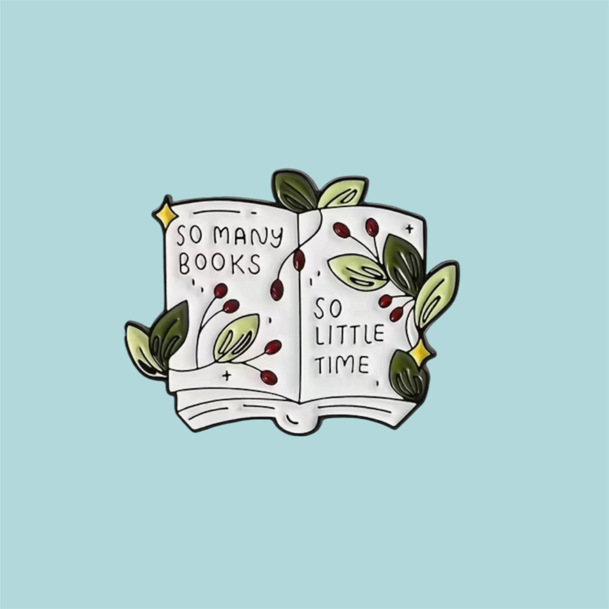 Cute Reading Enamel Pin - So many bookd