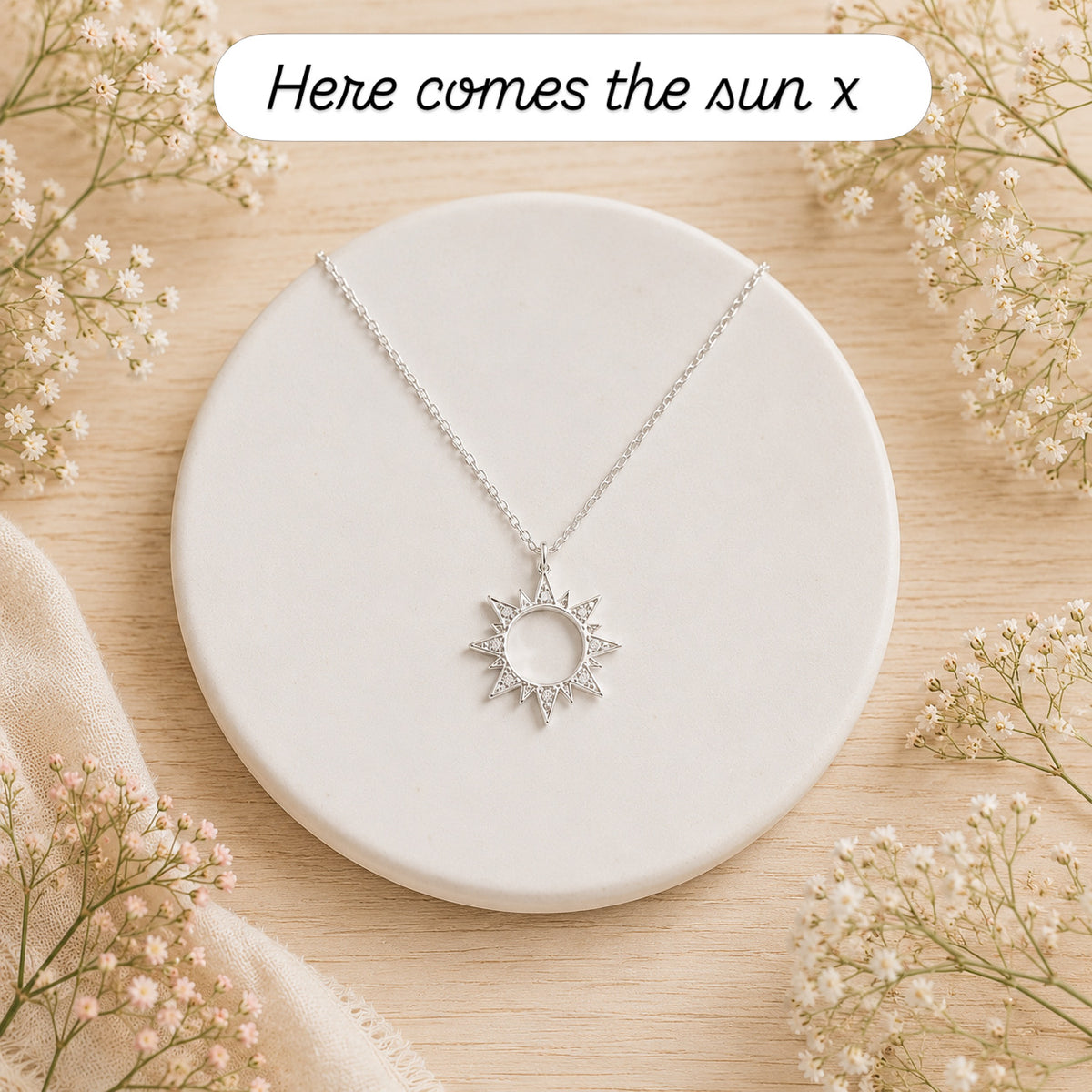 Sterling Silver Celestial Sun Necklace