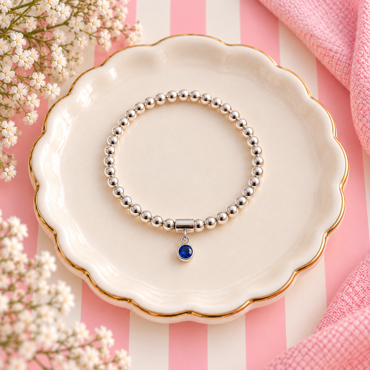 Sterling Silver Birthstone Bracelet