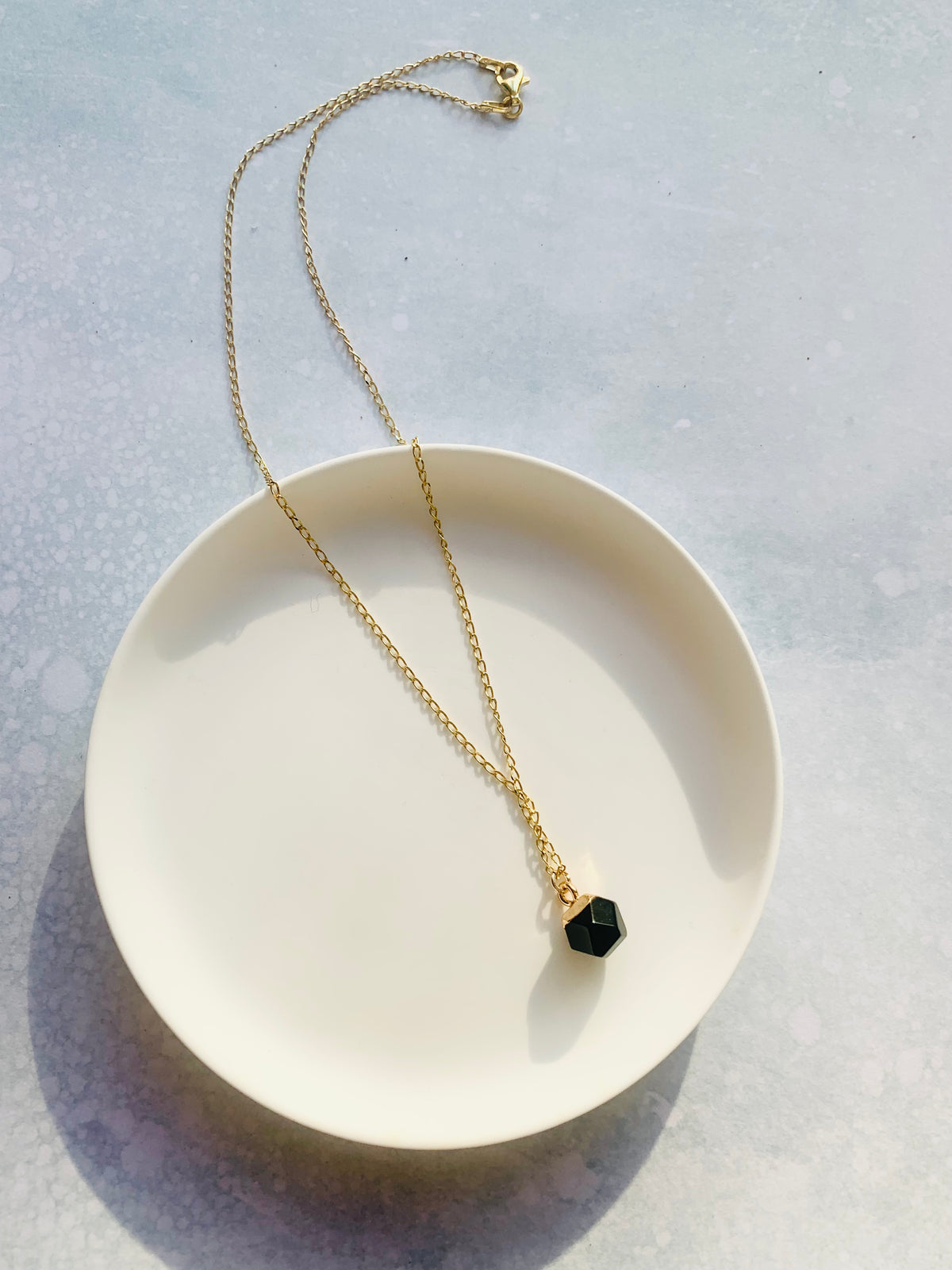 Gold Vermeil & Black Obsidian Necklace