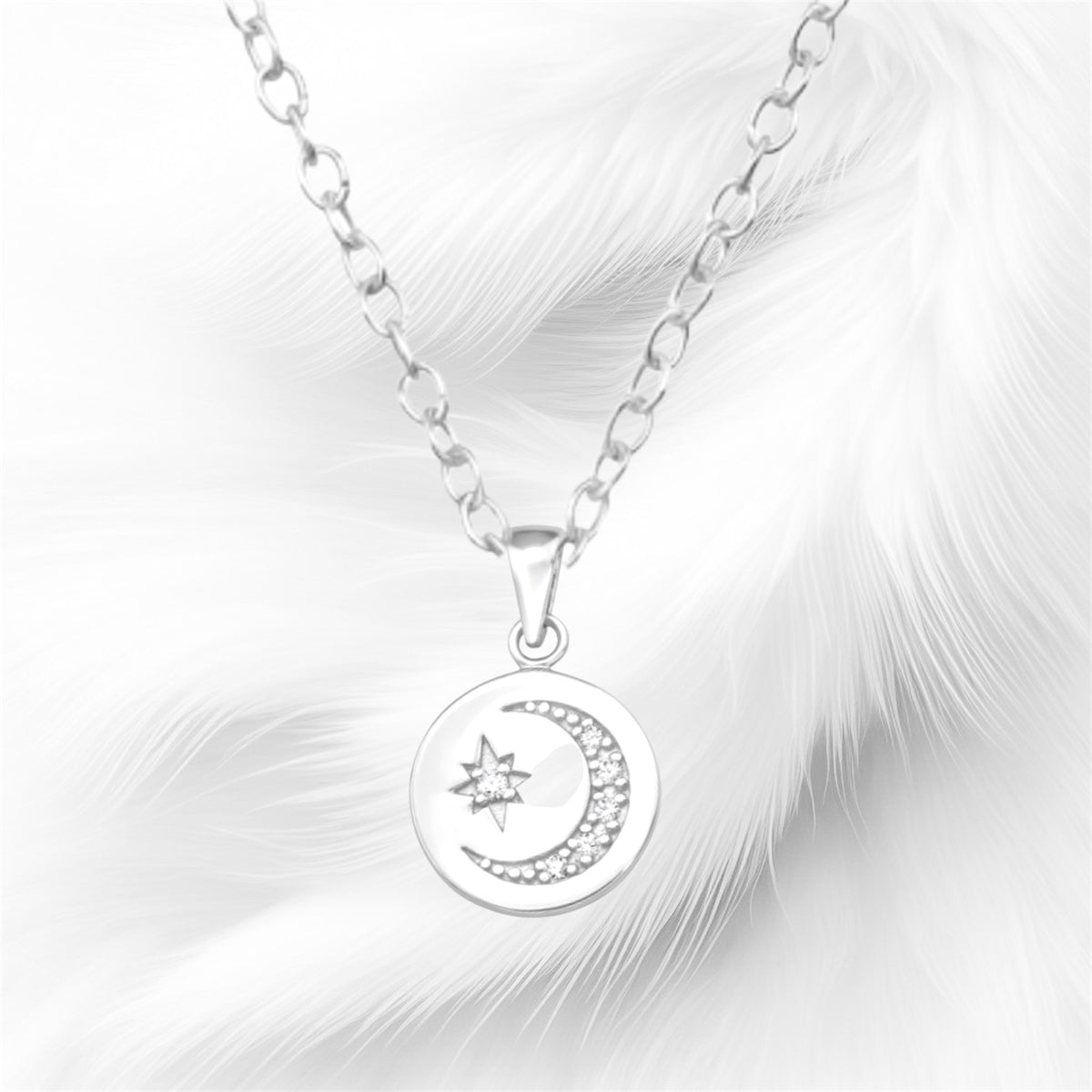Sterling Silver Star Cubic Zirconia Necklace