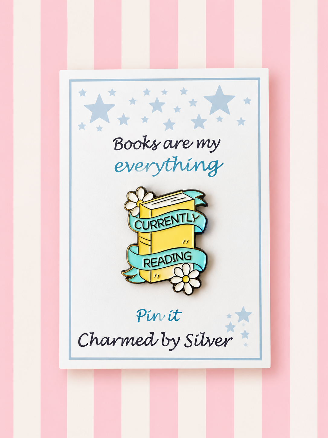 Cute Reading Enamel Pin - Drink Tea and Read Books