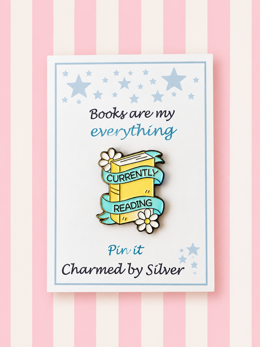 Cute Reading Enamel Pin - Drink Tea and Read Books