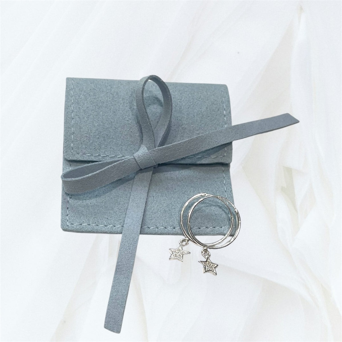 Sterling Silver Star 16mm Hoops