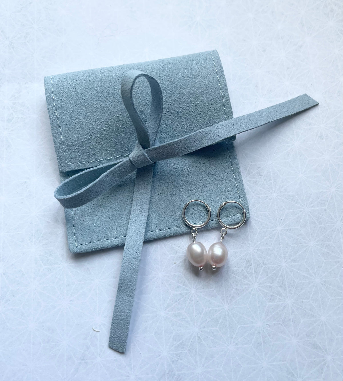 Sterling Silver Powder Pink Freshwater Pearl 10mm Hoops