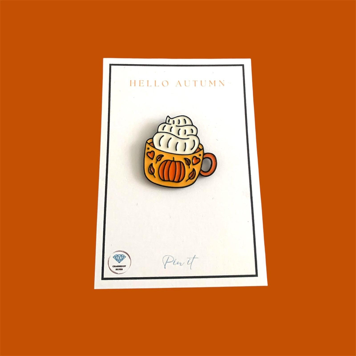 Hello Autumn Gingerbread Latte Enamel Pin