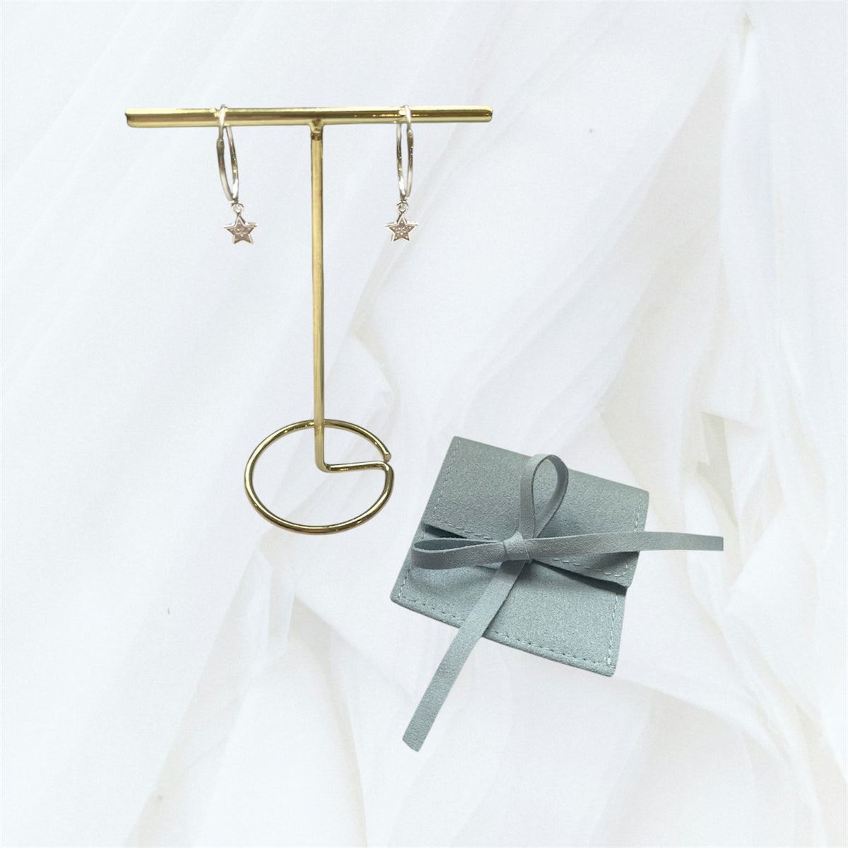 Sterling Silver Star 16mm Hoops