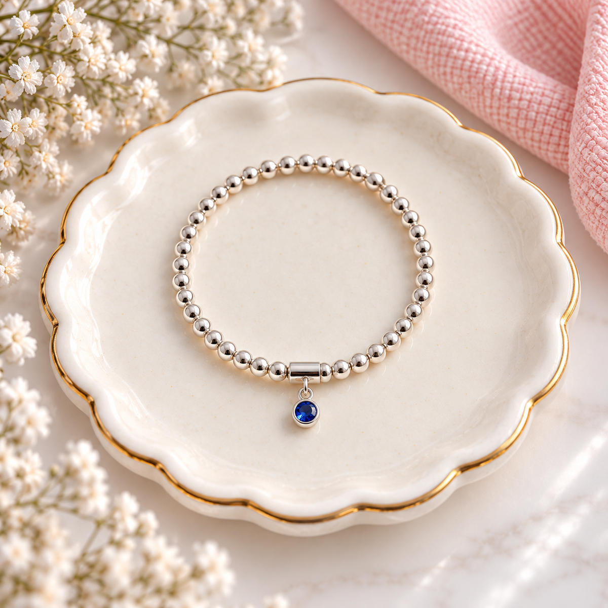Sterling Silver Birthstone Bracelet