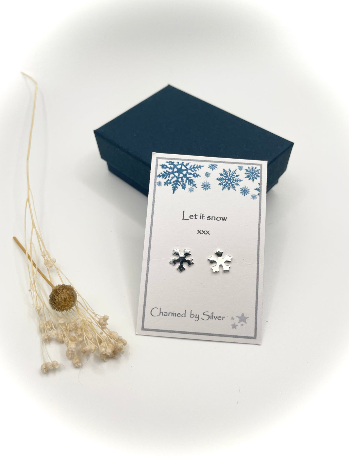 Sterling Silver Snowflake Earrings - Let it snow