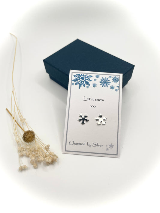 Sterling Silver Snowflake Earrings - Let it snow