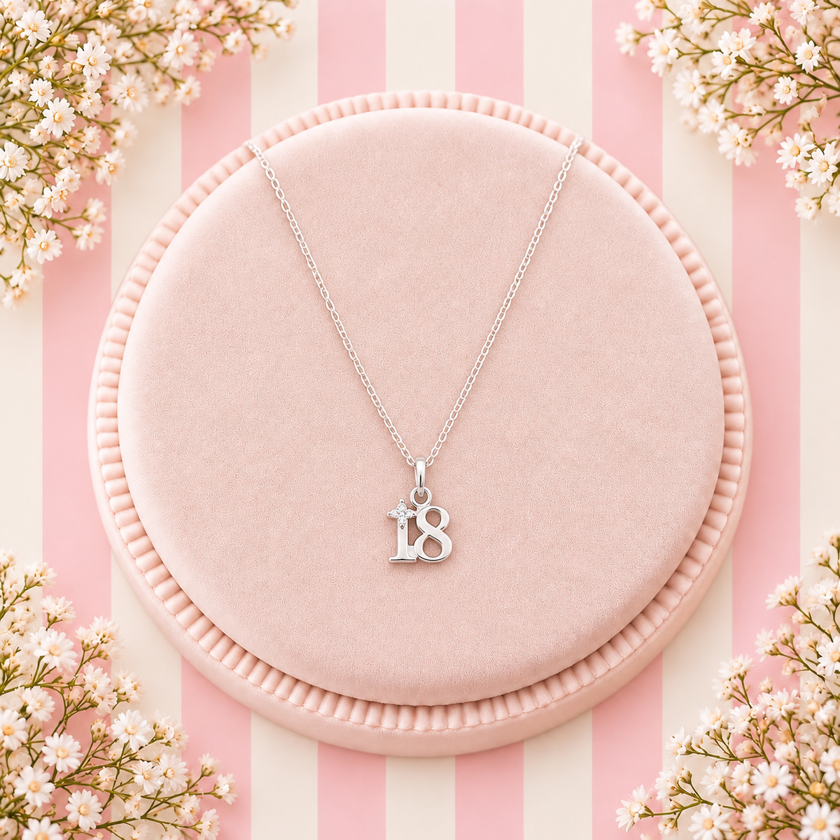 Sterling Silver Special Birthday Necklace - 18, 21, 30, 40, 50