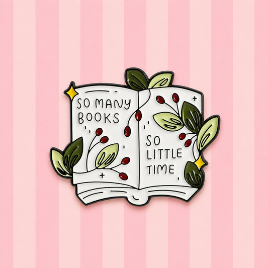 Cute Reading Enamel Pin - So many bookd